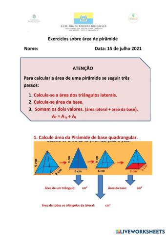 Exercícios sobre pirâmides