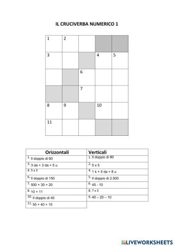 CRUCIVERBA NUMERICO