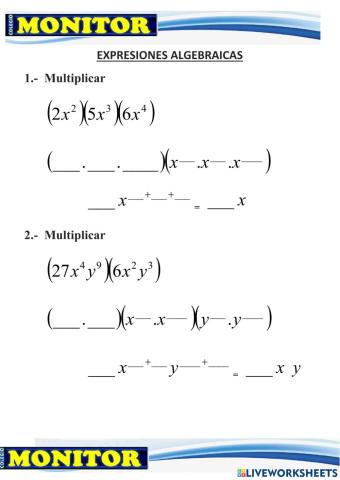 Epresiones algebraicas: