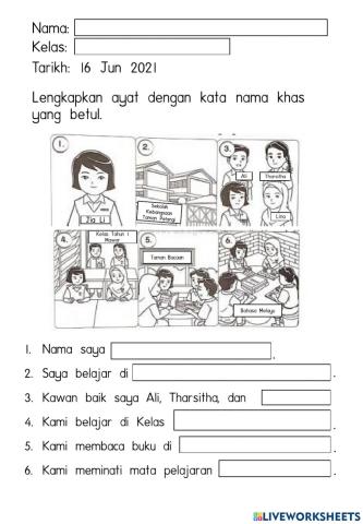 Sehari di Sekolah : Kata Nama Khas