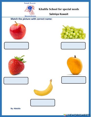 Match the picture with correct name