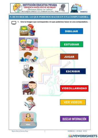 9. Reto Reiche. Lo que podemos hacer en una computadora.