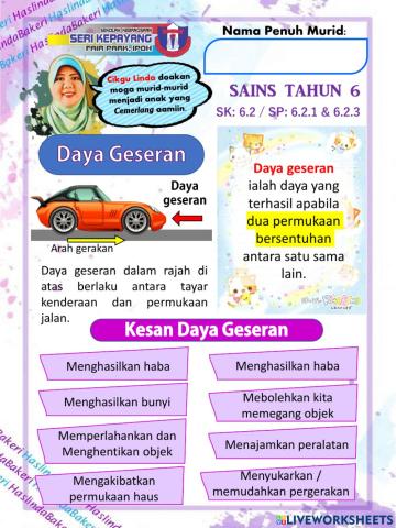 Sains Tahun 6 : Daya Geseran SK: 6.2