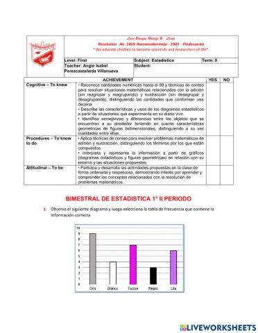 Bimestral de estadistica 1° ii periodo