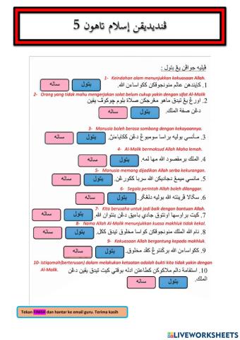 Pendidikan islam tahun 5