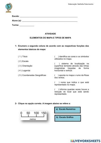 Atividade- Elementos do mapa e tipos de mapa