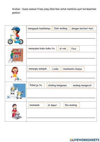 Susun frasa berdasarkan gambar