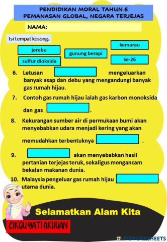 Pendidikan Moral Tahun 6 Unit 7 Pemanasan Global (b)