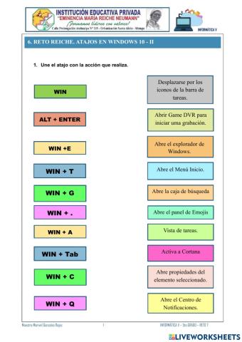 7. Reto Reiche. Atajos en Windows 10 - II