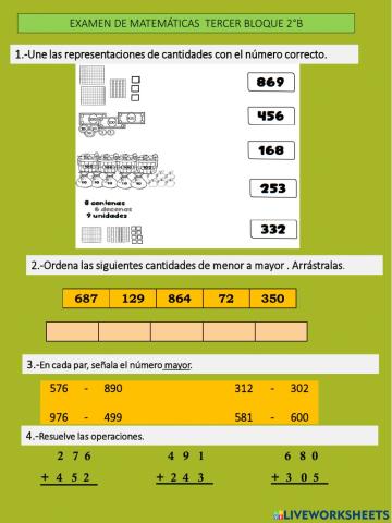 Examen de matemáticas