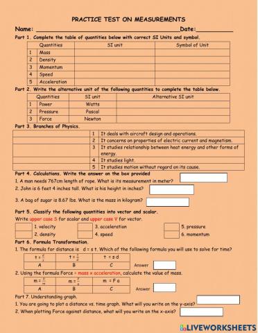 Review on Measurements