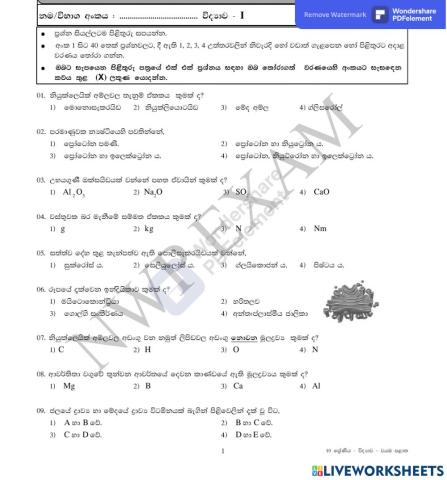 Grade 10 - First Term Test - Part 1