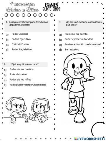 Examen de Formación Cívica y Ética