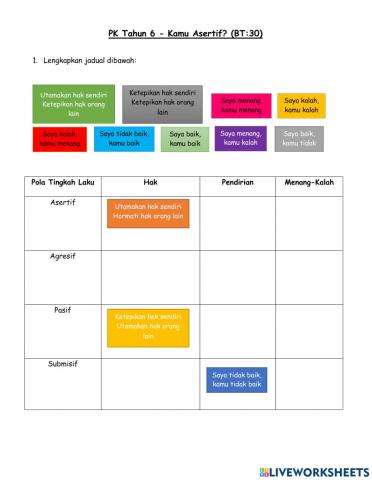 PK Tahun 6 - Kamu Asertif