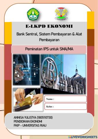 LKPD SOAL Objektif bank sentral, sistem dan alat pembayaran