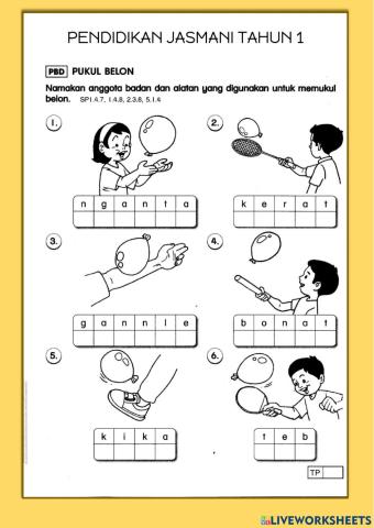 Pendidikan Jasmani Tahun 1 : Pukul Belon