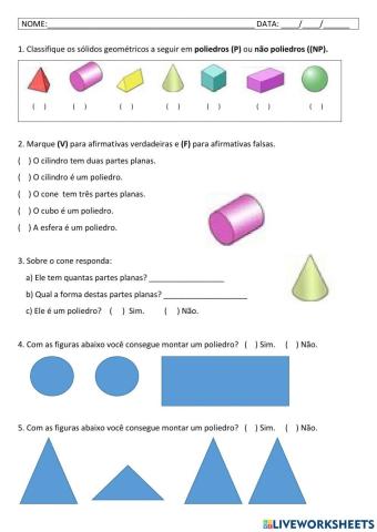 Poliedros e não poliedros