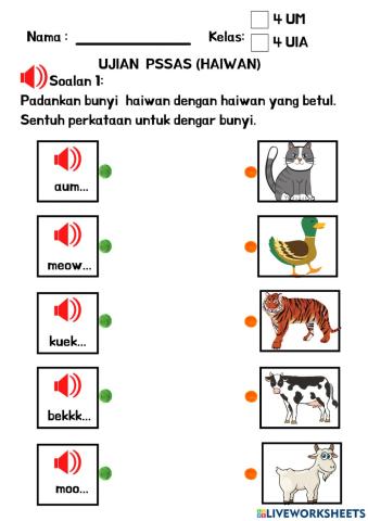 Bunyi dan Pergerakan Haiwan