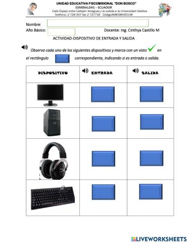 Dispositivo de entrada y salida