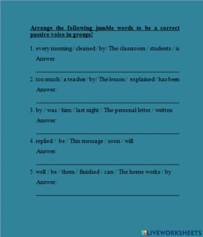 Arranging Passive Voice