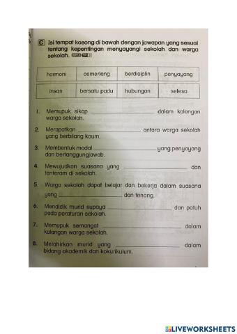 Kepentingan menyayangi sekolah dan warga sekolah