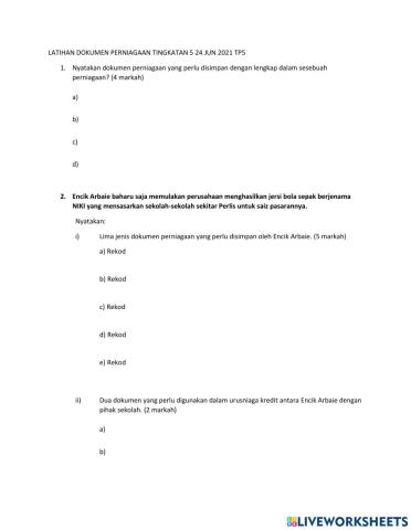 Dokumen perniagaan bab 6 tingkatan 5