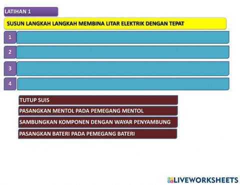 Elektrik: latihan cara membina litar elektrik