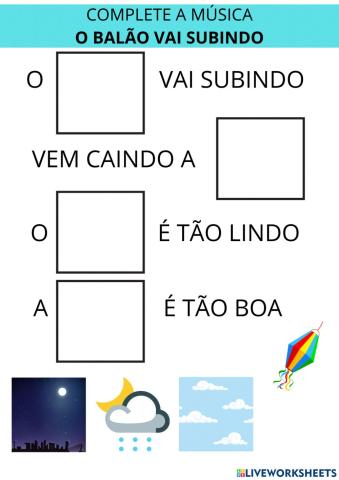 O balão vai subindo