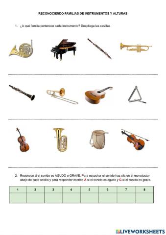 Reconociendo alturas y familias instrumentales