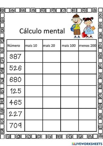 Cálculo Mental e Qual o valor