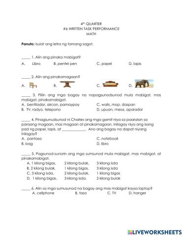 Math 4th qtr wt-6