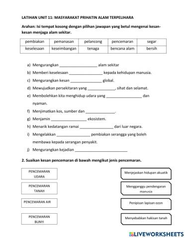 Unit 11 Alam Sekitar