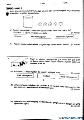 Matematik: kebolehjadian (tahun 6)