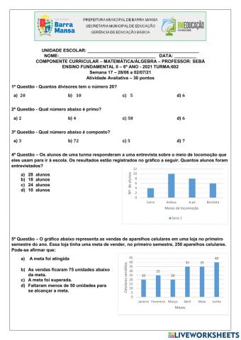 Trabalho de matemática