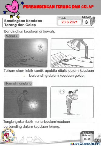 Perbandingan terang dan gelap tahun 2