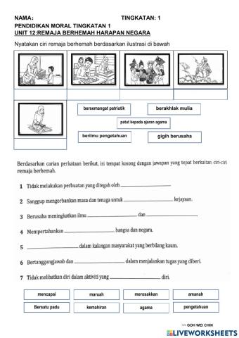 Moral Tingkatan 1 - Unit 12: Remaja Berhemah Harapan Negara