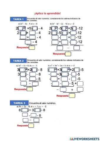 Valor numérico - 1°