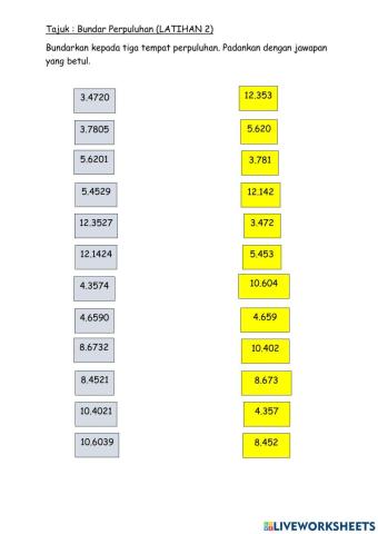 Bundar perpuluhan Latihan 2