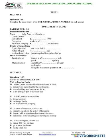 Ielts listening cam 14