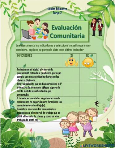 Evaluacion comunitaria