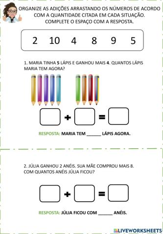 Situações problema - adição 3