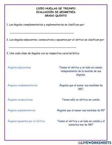 Evaluación Geometría