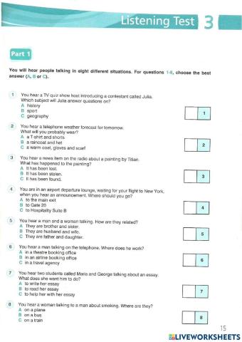 FCE(1) Listening Test - 1, 2