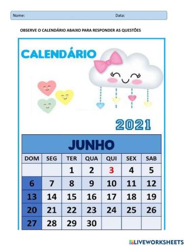 Interpretação calendário