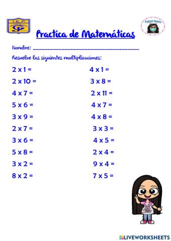 Practica multiplicación