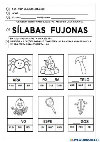 Sílabas fujonas