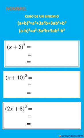Cubo de un binomio