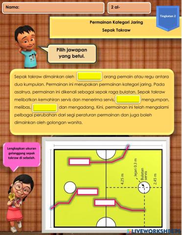 Permainan Kategori Jaring Tingkatan 2: Sepak Takraw 2