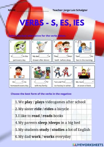 Verbs S,ES,IES