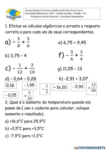 Adição de números racionais